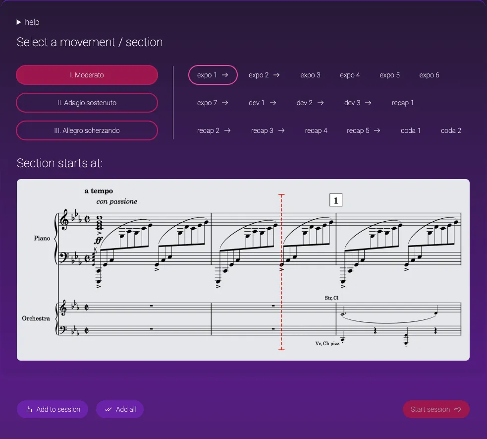 Score main view